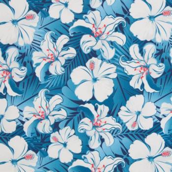 Piquejersey Malta Blüten auf Blau Swafing